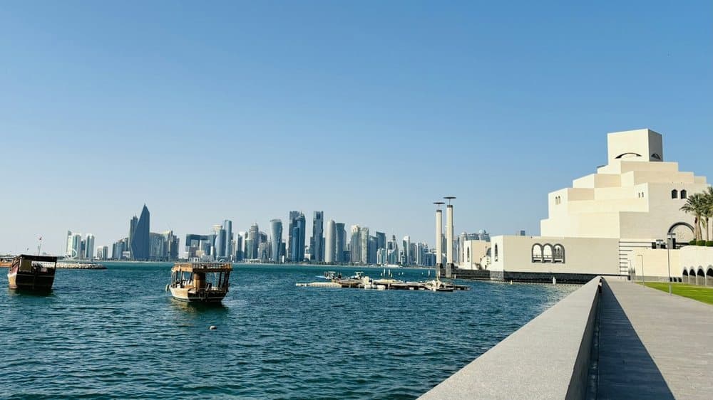 Doha skyline across the bay